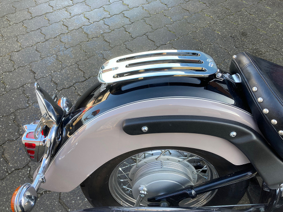 HH Gepäckträger - Solo Rack - Billet - Chrom - mit Halterung / Yamaha XVS 1100 Classic