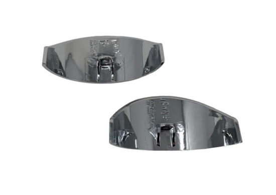 Blinkerschirme / Blinkervisiere / glatt - geschraubt / Yamaha XV / XVS / XVZ / chrom / 1 Paar