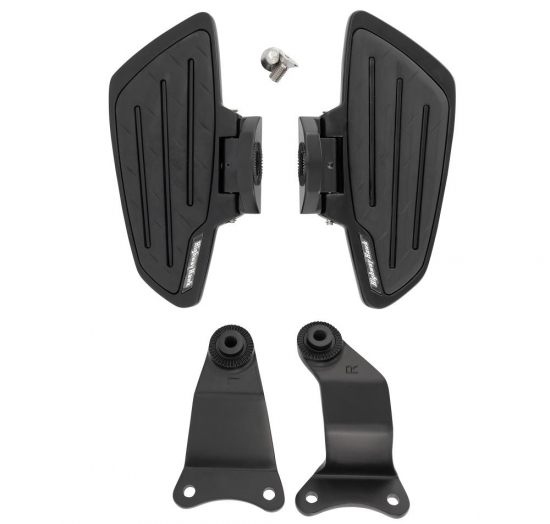 HH Fahrer-Trittbretter / New Tech Glide / schwarz matt / Honda VT 750 Shadow - Spirit / RC50 / RC53 / 1 Paar / ABE