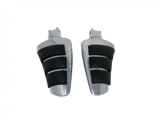 Highway Hawk - Fahrer - FUSSRASTEN / verchromt / Design SMOOTH / HONDA VT - CMX - VF - VTX  / 1 Paar
