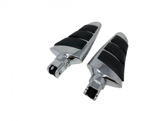 Highway Hawk - Fahrer - FUSSRASTEN / verchromt / Design SMOOTH / HONDA VT - CMX - VF - VTX  / 1 Paar