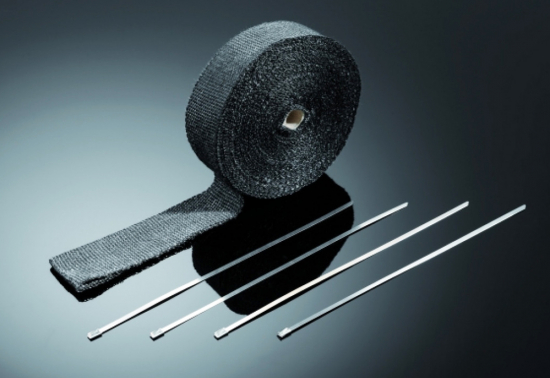 SALE: BR - Hitzeschutzband - Auspuffband / Schwarz / exaust wrap black / bis 1.400 Grad / 15 m x 50 mm