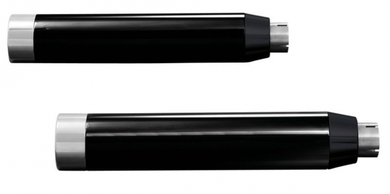 IRON HAWK Auspuff SlipOn / Straight Cut - schwarz / HARLEY Sportster XL 883/1200 / 04 - 13