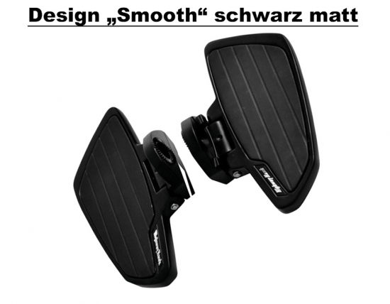 HH Sozius-Trittbretter / Smooth / schwarz matt / Yamaha XVS 650 Custom + Classic / 1 Paar