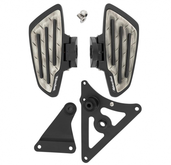 HH Fahrer-Trittbretter / New Tech Glide - Metall / schwarz / Kawasaki VN 1500/1600 MS - Suzuki VZ 1600 Marau / 1 Paar