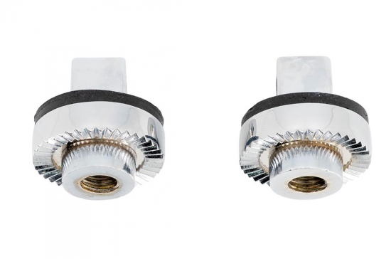HH Sozius - Trittbretter Adapter / Halter - chrom - für Suzuki VS 600 / 750 / 1400 Intruder