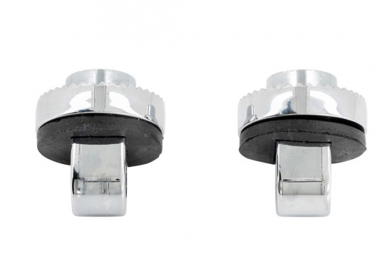 HH Sozius - Trittbretter Adapter / Halter - chrom - für Suzuki VS 600 / 750 / 1400 Intruder
