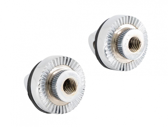 HH Sozius - Trittbretter Adapter / Halter - chrom - für Suzuki VS 600 / 750 / 1400 Intruder