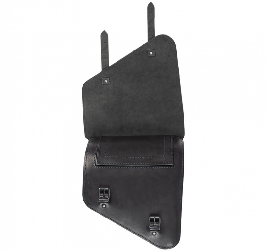 Preview: SCHWINGENTASCHE  "Ledrie" / ECHTLEDER / schwarz / 12 ltr. / schräg / HD Sportster, Suzuki, Yamaha