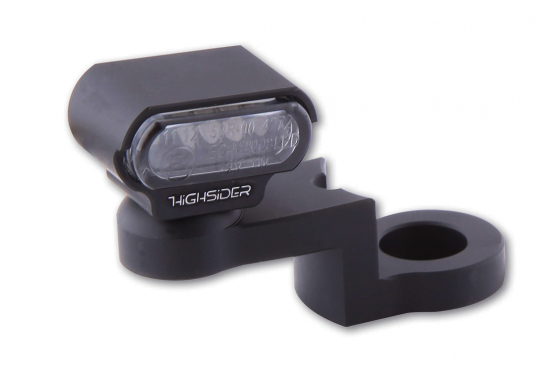 HS Mini LED - Blinker - Lenker / mit CNC Spiegelbefestig. / schwarz / Paar / Universal / E-Zei.