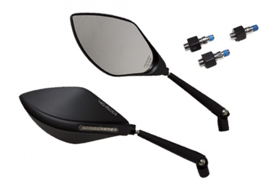 HS Spiegel - universal / Torezzo - mit LED-Blinker / schwarz / E-geprüft / 1 Paar