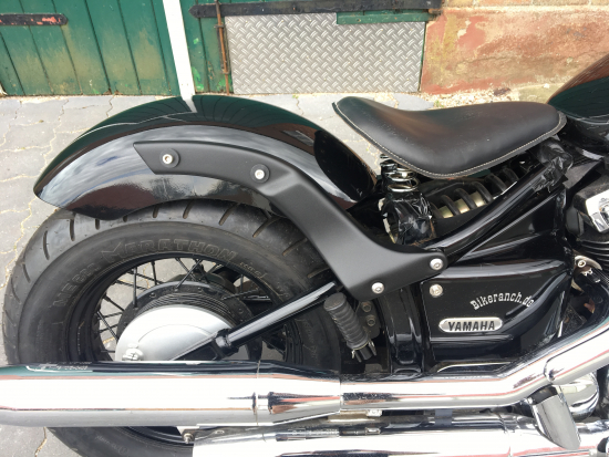 Nur bei uns: BR Heckfender - Schutzblech-Set - schwarz-matt / inkl. YAM - Fenderstruts - round / schwarz f. Struktur / YAMAHA XVS 650