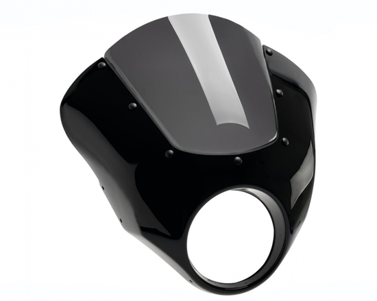 Neu: BATWING - Windshield  / Frontverkleidung - Scheibe Rauchglas / schwarz-glanz / Indian Scout - Bobber / Teilegutachten (TGA)