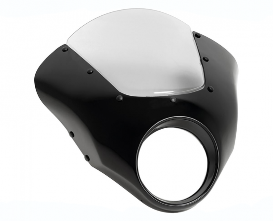 Neu: BATWING - Windshield  / Frontverkleidung - Scheibe Rauchglas / schwarz-glanz / Indian Scout - Bobber / Teilegutachten (TGA)