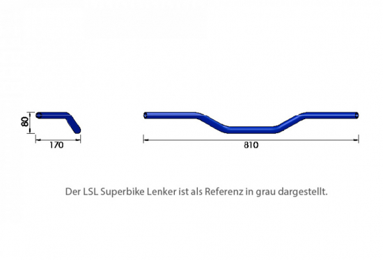 LENKER Roadster 1" (1 ZOLL) 810 / 125 / 180 mm / chrom / ABE