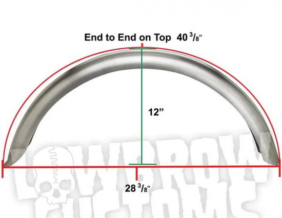 Bobber - Mitschwing - Heckfender - Manta Ray - 2 mm / 4 3/4 " - 120 b / Stahlblech roh