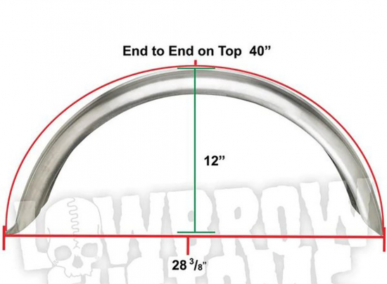 Bobber - Mitschwing - Heckfender - Stingray - ripped - 2 mm / 6" - 155 b / Stahlblech roh