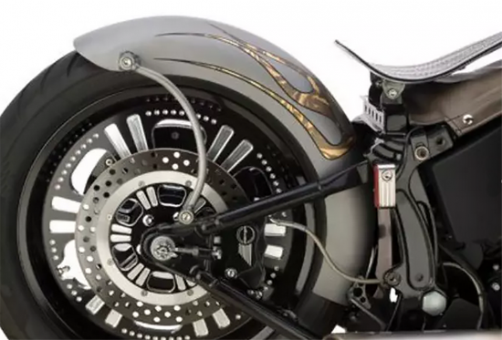 Lucky Fucker Heckfender 9" (200mm Reifen) Stahl roh / HD Softail 00 - 06