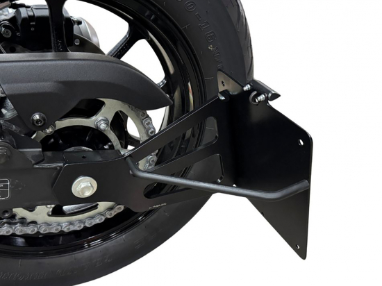 seitl. MB - Kennzeichenhalter Kompl.-Set / schwarz matt / KAWASAKI Eliminator 500 - EL450A  / TÜV