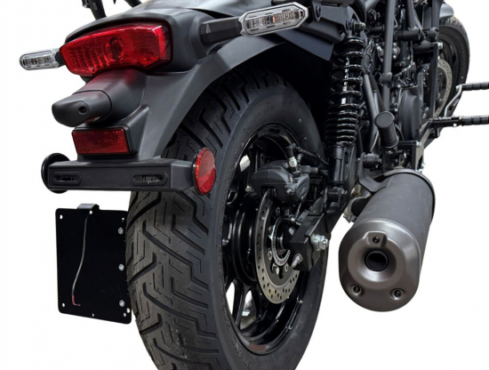 Preview: seitl. MB - Kennzeichenhalter Kompl.-Set / schwarz matt / KAWASAKI Eliminator 500 - EL450A  / TÜV