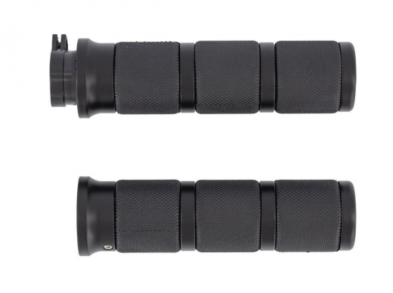 Preview: HH GRIFF-SET - Black Speed / mit Gaszugaufnahme + ohne herausnehmbare Endkappen / Suzuki / Yamaha