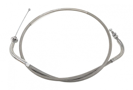 Stahlflex Gaszug B - "Schließer" + 15 cm Länge / Yamaha XVS 650 Drag Star / Custom + Classic