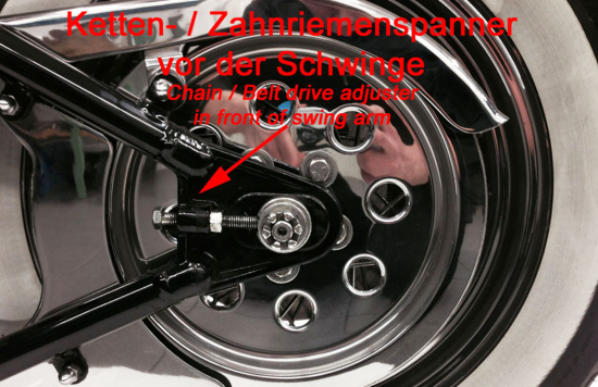 seitl. MB - Kennzeichenh. Kompl.-Set / schwarz - glanz / 1" Zoll Achse / HD Softail - bis 2007  / TÜV