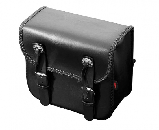 LEDRIE - 2 Stck - Satteltaschen Chicago / Kunstleder glatt / H = 29cm L = 33cm T = 15cm / schwarz