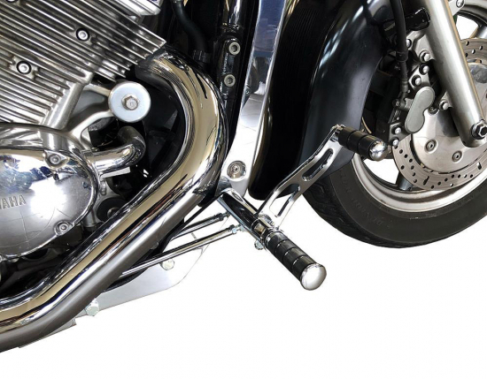 vorverl. Fußrasten / YAMAHA XVZ 1300 Royal Star / Ness Style gefräst / 15 cm / chrom /  ABE