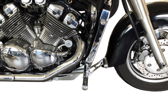 vorverl. Fußrasten / YAMAHA XVZ 1300 Royal Star / Ness Style gefräst / 15 cm / chrom /  ABE