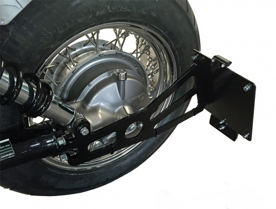 seitl. MB - Kennzeichenhalter Kompl.-Set / schwarz-matt / Honda VT 1100 ACE C2 / SC32 / TÜV / AT