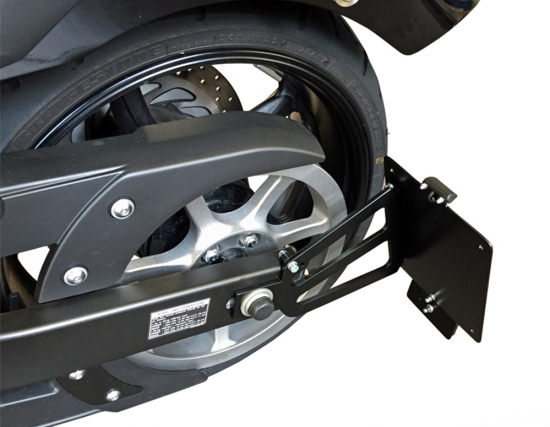 seitl. MB - Kennzeichenhalter Kompl.-Set - schwarz-glanz / YAMAHA XVS 950 MS / TÜV / DE