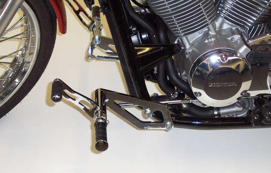MB vorverl. Fußrasten / Sundance Look glatt / long 21 cm / chrom / HONDA VT 750 C 4,5,6 Spirit RC50 / RC53 / Tüv