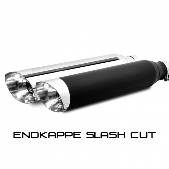 MILLER - CHALLENGER - 2-2 - SlipOn-Auspuff / silber / Kawasaki VN 900 / mit KAT / EG-BE