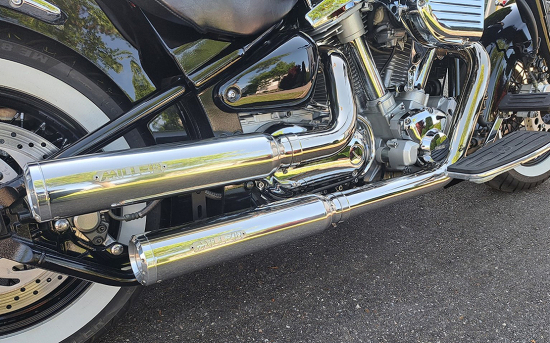 MILLER - Skyline - SlipOn Auspuff - Edelstahl silber / Yamaha XV 1600 Wildstar / EG-BE