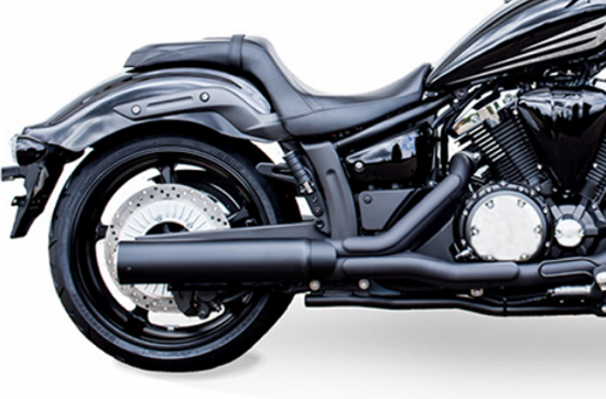 Black Sale: MILLER 2-1 - Ocean Drive K - Endschalldämpfer / KAT / schwarz / Yamaha XV 1900 / EG-BE