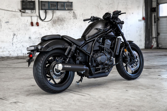 T-Black-Sale: MILLER - 2-1 - BREAKER II SlipOn black + Tapered silber / Honda CMX 1100 Rebel / EURO 5 + / EG-BE