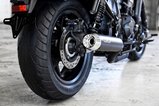 Sale: Black Sale: MILLER - 2-1 - BREAKER - black + silber / Honda CMX 1100 Rebel / SlipOn / EURO5 / EG-BE