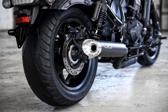 Sale: Black Sale: MILLER - 2-1 - BREAKER - black + silber / Honda CMX 1100 Rebel / SlipOn / EURO5 / EG-BE