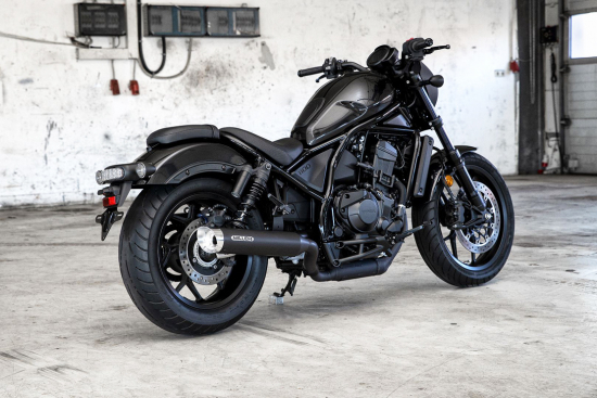 Sale: Black Sale: MILLER - 2-1 - BREAKER - black + silber / Honda CMX 1100 Rebel / SlipOn / EURO5 / EG-BE