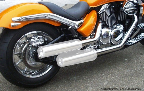 MILLER  Cubana - Auspuffkrümmer / silber poliert / Suzuki C 1800 Intruder / EG-BE