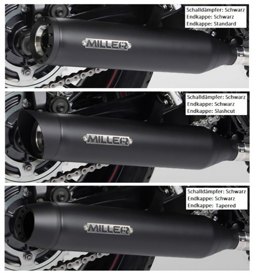 T-Black-Black-Sale: MILLER 2-1 - Custom III -  Honda CMX 500 Rebel / SlipOn Auspuff / + Tapered black / EURO 5 + / EG-BE