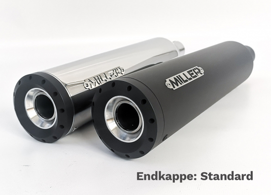 MILLER - DAKOTA - 2-2 / schwarz / Harley DYNA LOW RIDER S / 110 cui / SlipOn / EG-BE