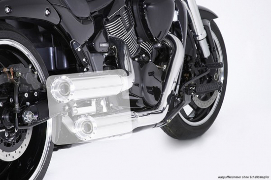 MILLER  El Dorado - Auspuffkrümmer / silber poliert / Suzuki M 1800 R Intruder / EG-BE