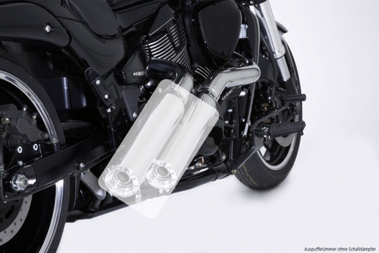 MILLER  El Grande - Auspuffkrümmer / silber poliert / Suzuki M 1800 R Intruder / EG-BE