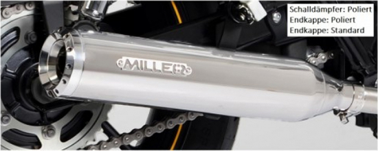 Preview: Miller - Offset Hellcat - Komplett - Auspuffanlage - Edelstahl silber / Softail Modelle - 2000 - 2007 / EG-BE