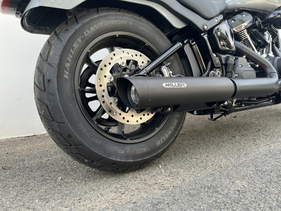MILLER - Liberty black + Slash-Cut black - SlipOn - Euro 5+ / HD Softail - Street Bob / 117 CUI / EG-BE