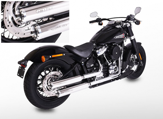 MILLER - Independence - silber - 2-2 - SlipOn - Euro 4 / HD Street Bob / 107 CUI / EG-BE