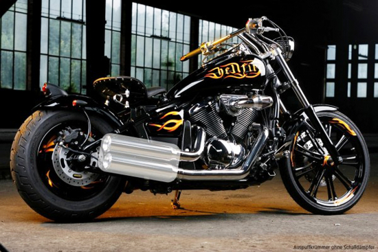MILLER  Mustang - Auspuffkrümmer / schwarzmatt / Kawsaki VN / Vulcan 900 / EG-BE