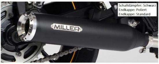 MILLER 2-1 -  Ocean Line K - Endschalldämpfer / KAT / schwarz / Yamaha XVS 1300 A / EG-BE